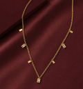 Geometric Baguette White Stone Necklace