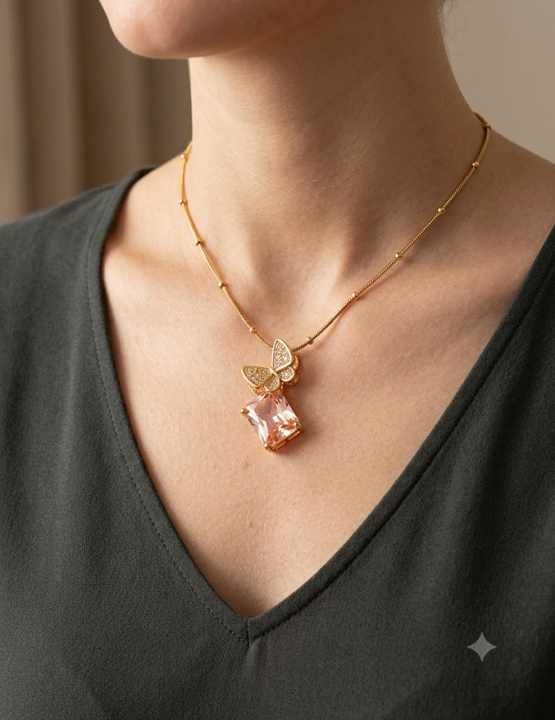 Stoned Larvare Charm in Satellite Chain