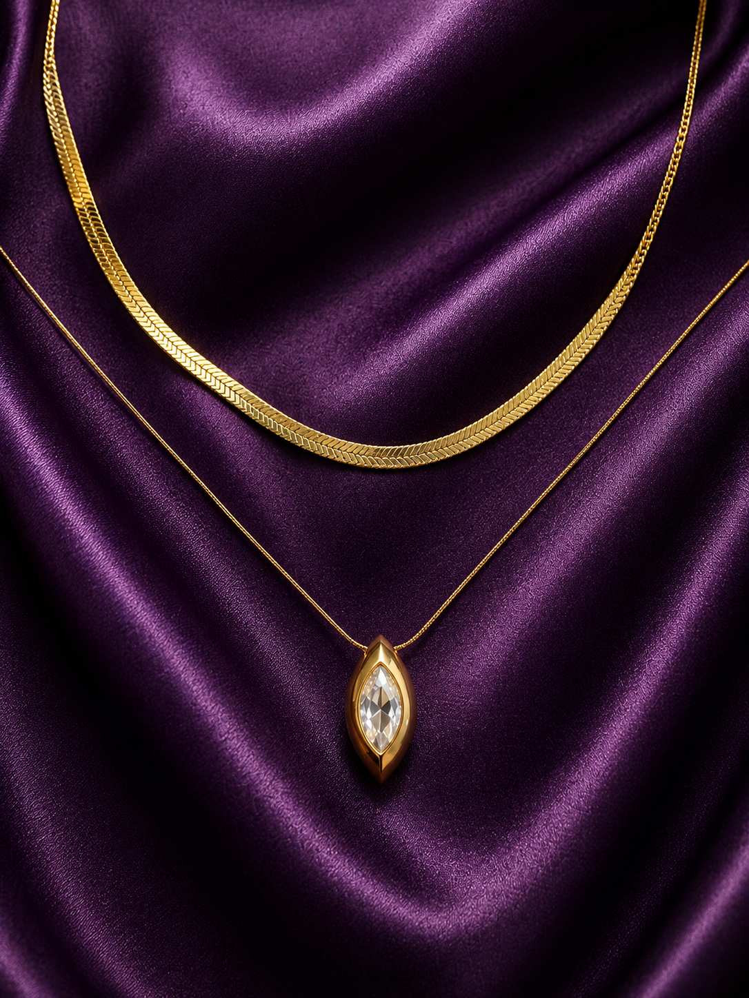 Bezel Opal Layered Necklace
