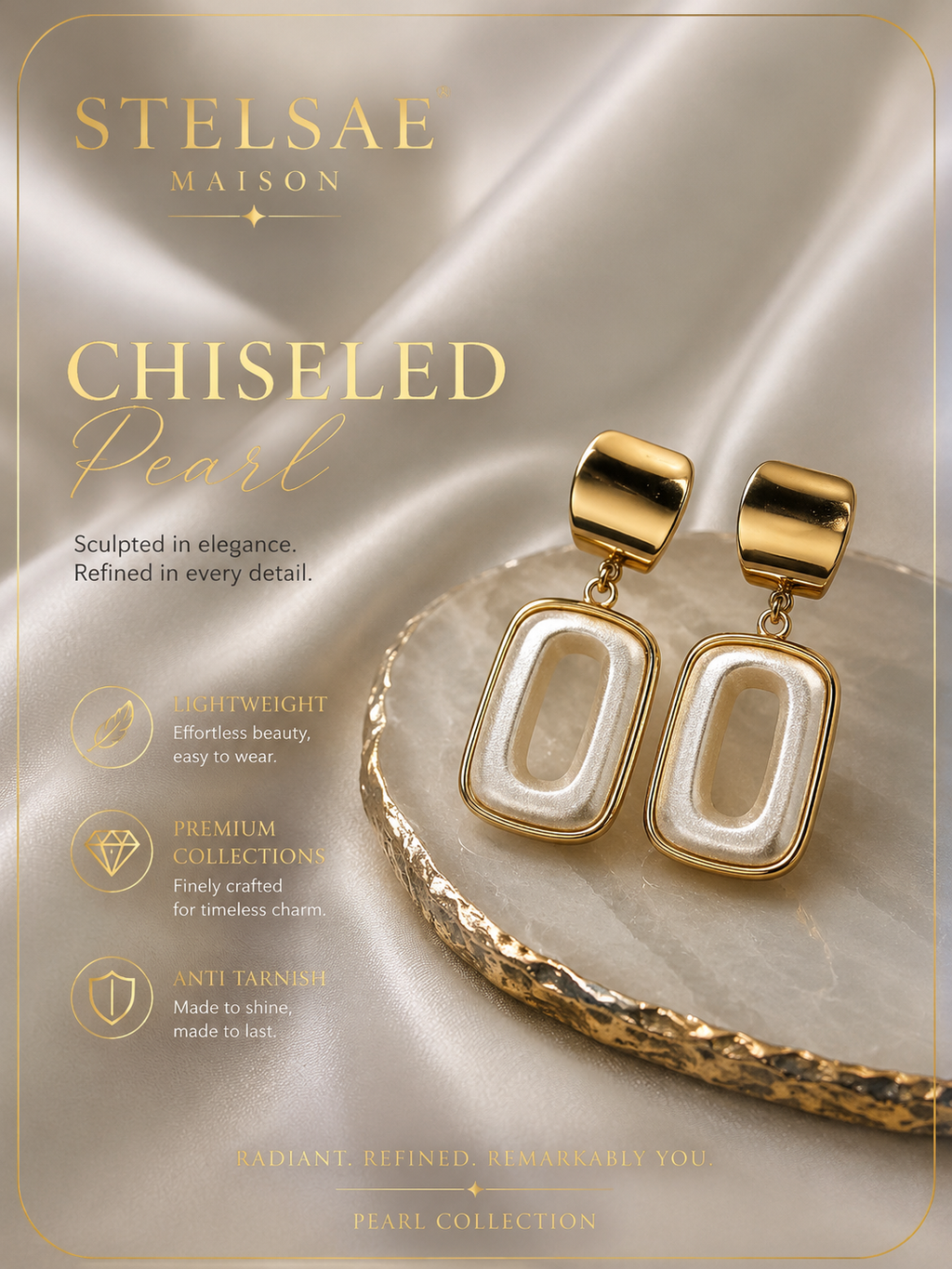 Chiseled Pearl Earring