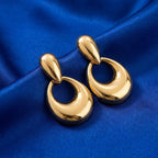 gold loop drop earrings