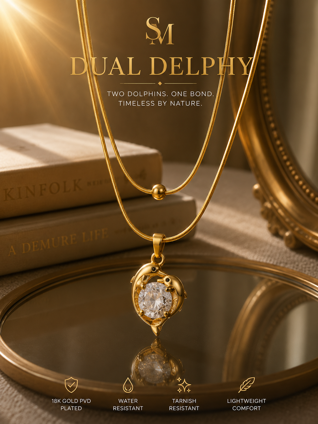 Dual Delphy layered necklace
