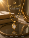 Dual Delphy layered necklace