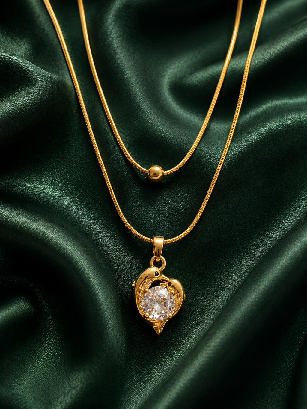 Dual Delphy layered necklace