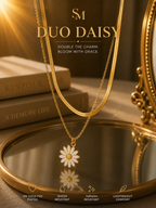 Duo Daisy Layered Necklace