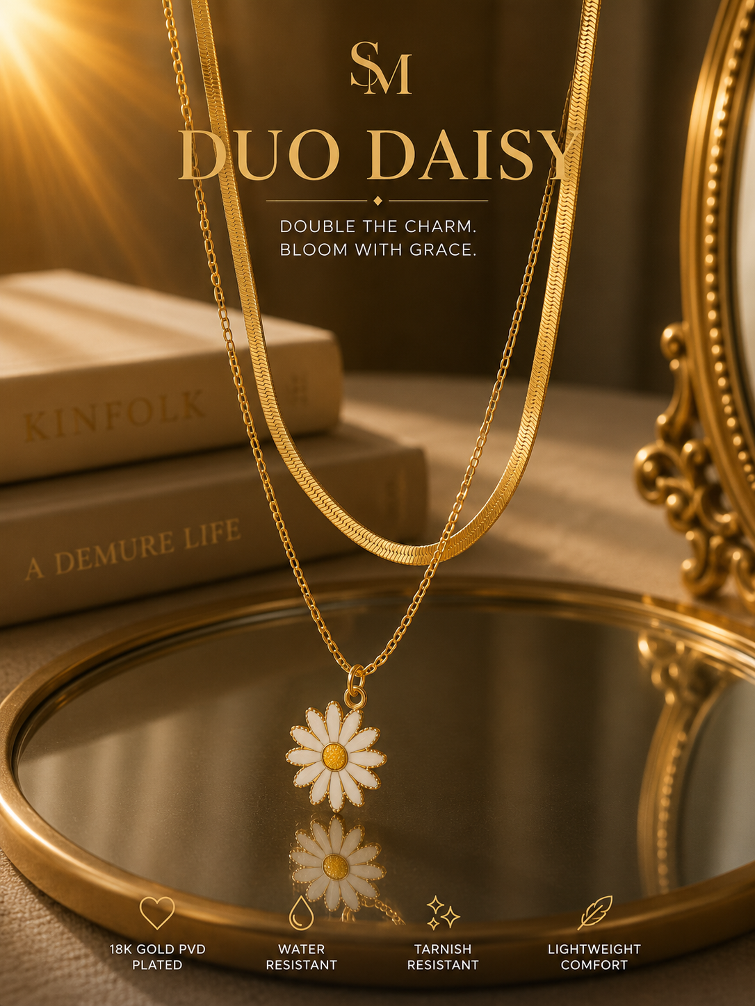 Duo Daisy Layered Necklace
