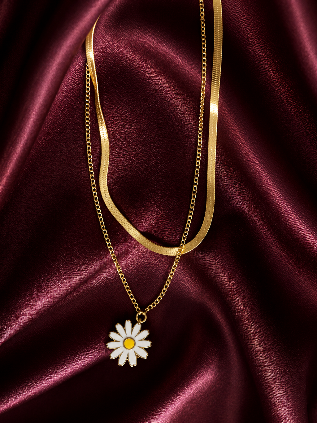 Duo Daisy Layered Necklace