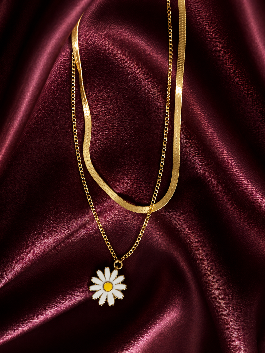 Duo Daisy Layered Necklace