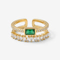 Emerald Band Stack Ring
