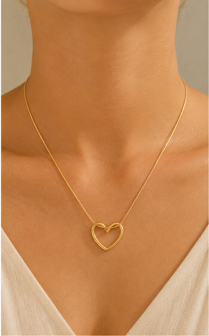Heart Pendent in Omega Chain