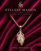 Opal Pendent in Rope Chain