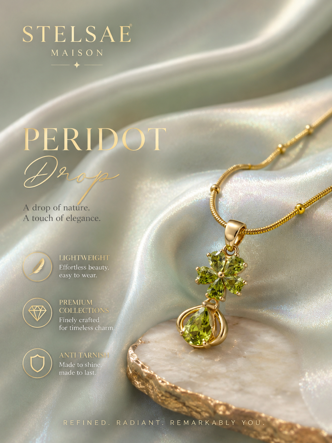 Peridot Drop Charm