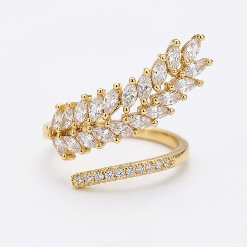 White Stone Foxtail Ring