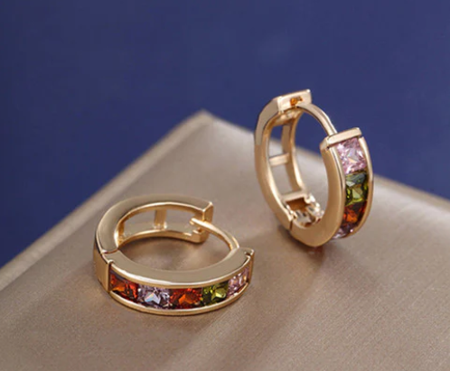 Earth Inspired Huggie Earrings